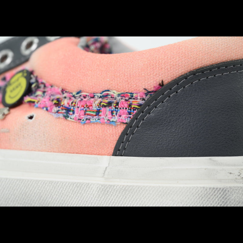 Sat0shi N4kam0to x V4ns33 Premium Limited Edition Sneakers in pink and navy design.