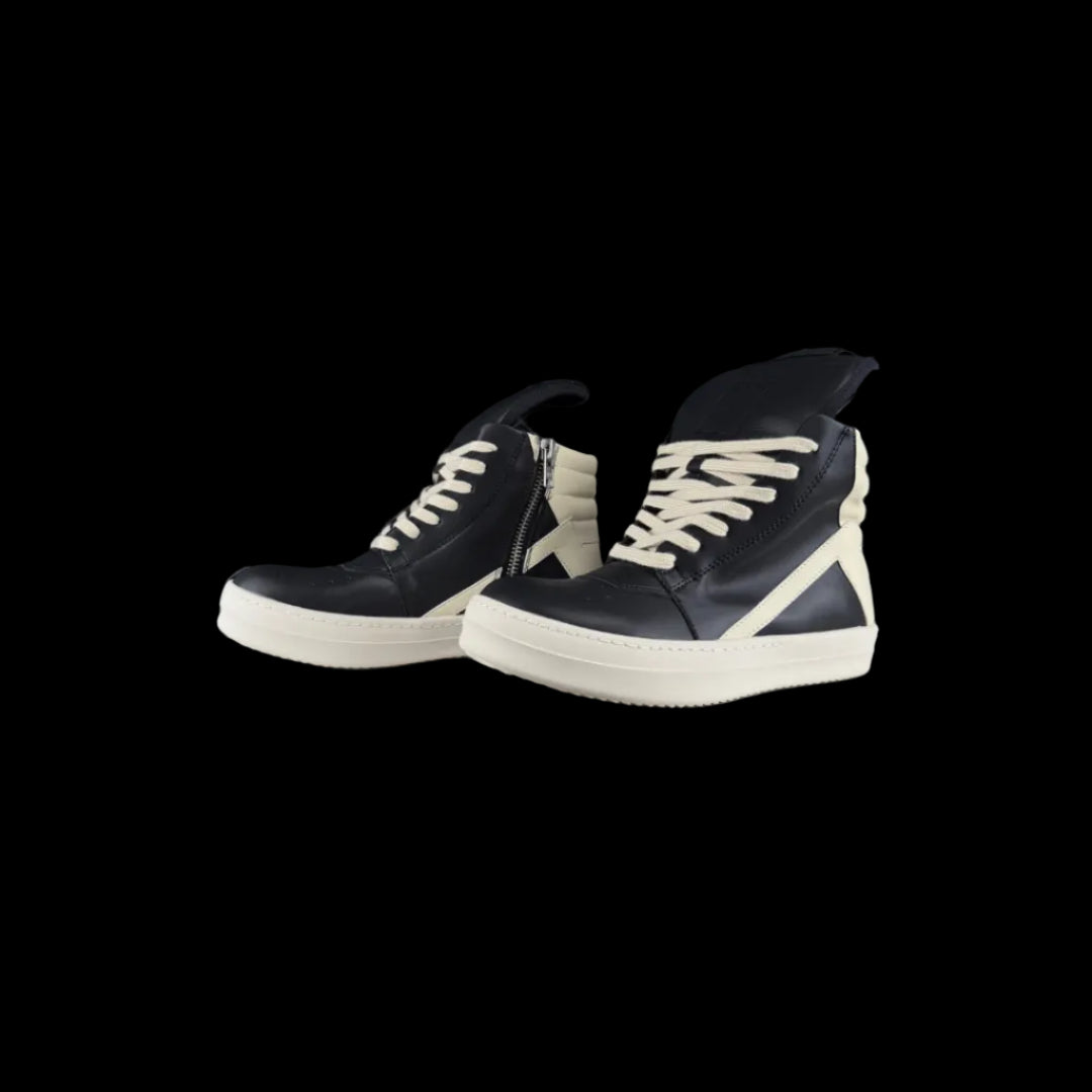 Oversized High-Top Sneakers in black and white with bold high-top silhouette and signature oversized detailing.