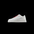 Supreme AF1 Streetwear Sneakers in white with red laces, showcasing a classic basketball silhouette.