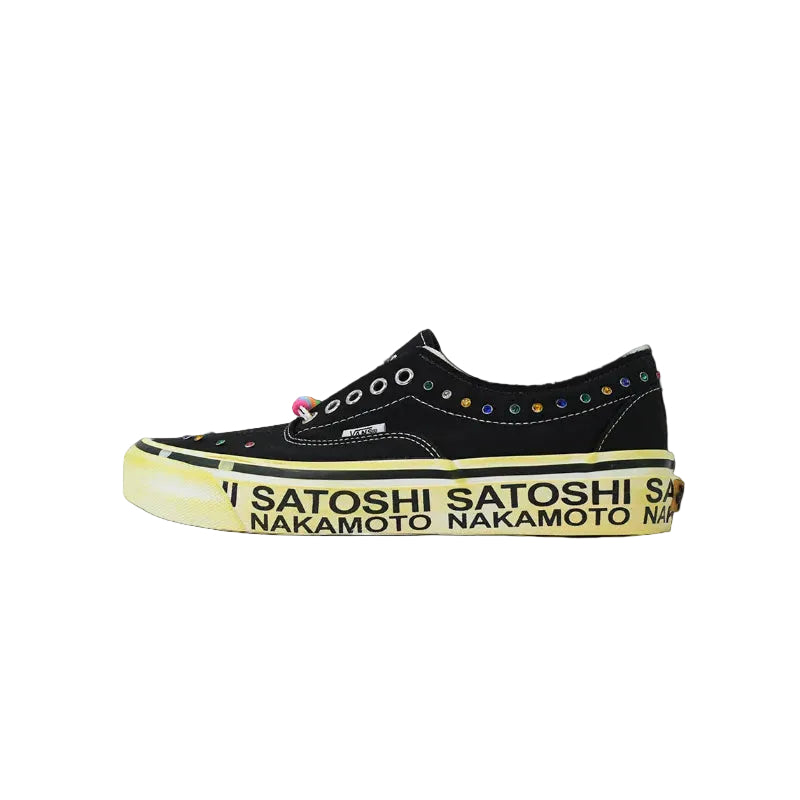 Satoshi Nakamoto x Vans sneaker bold modern skate design