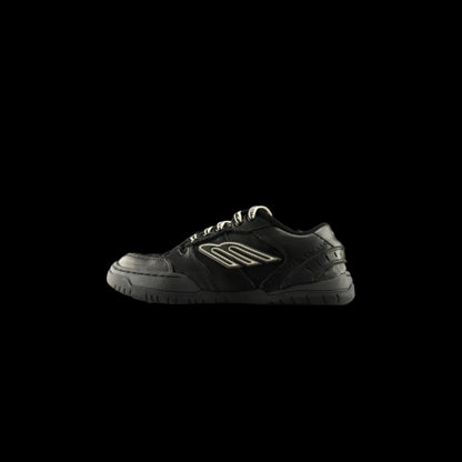 Hamptons Everyday Sneakers in black leather, showcasing luxury craftsmanship and modern casual design.
