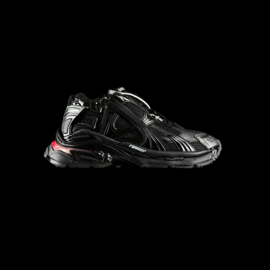 Balenciaga Runners Sneakers in black with bold design and premium construction for luxury streetwear.