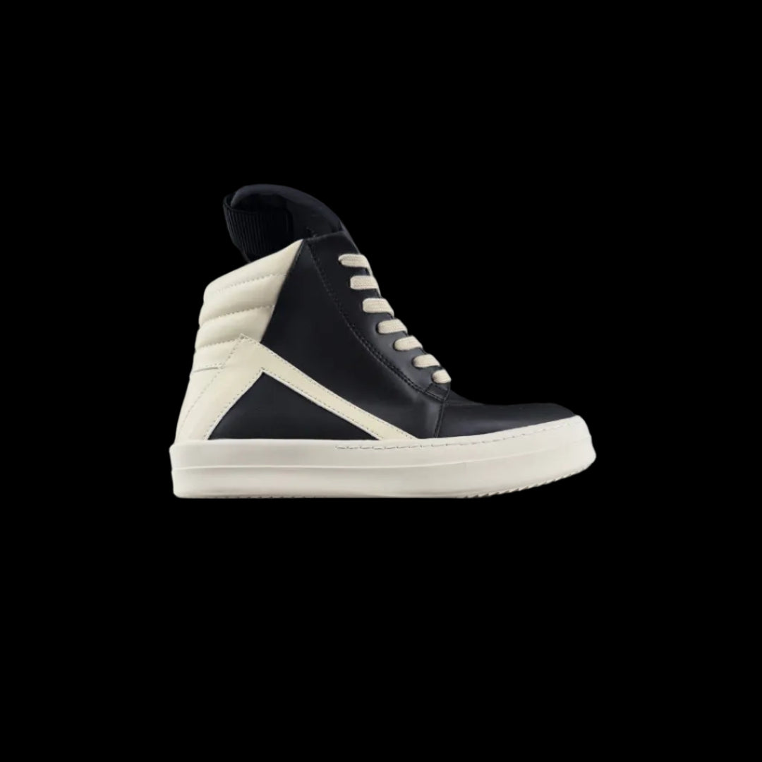 Oversized High-Top Sneakers in black and white with bold high-top silhouette and signature oversized detailing.
