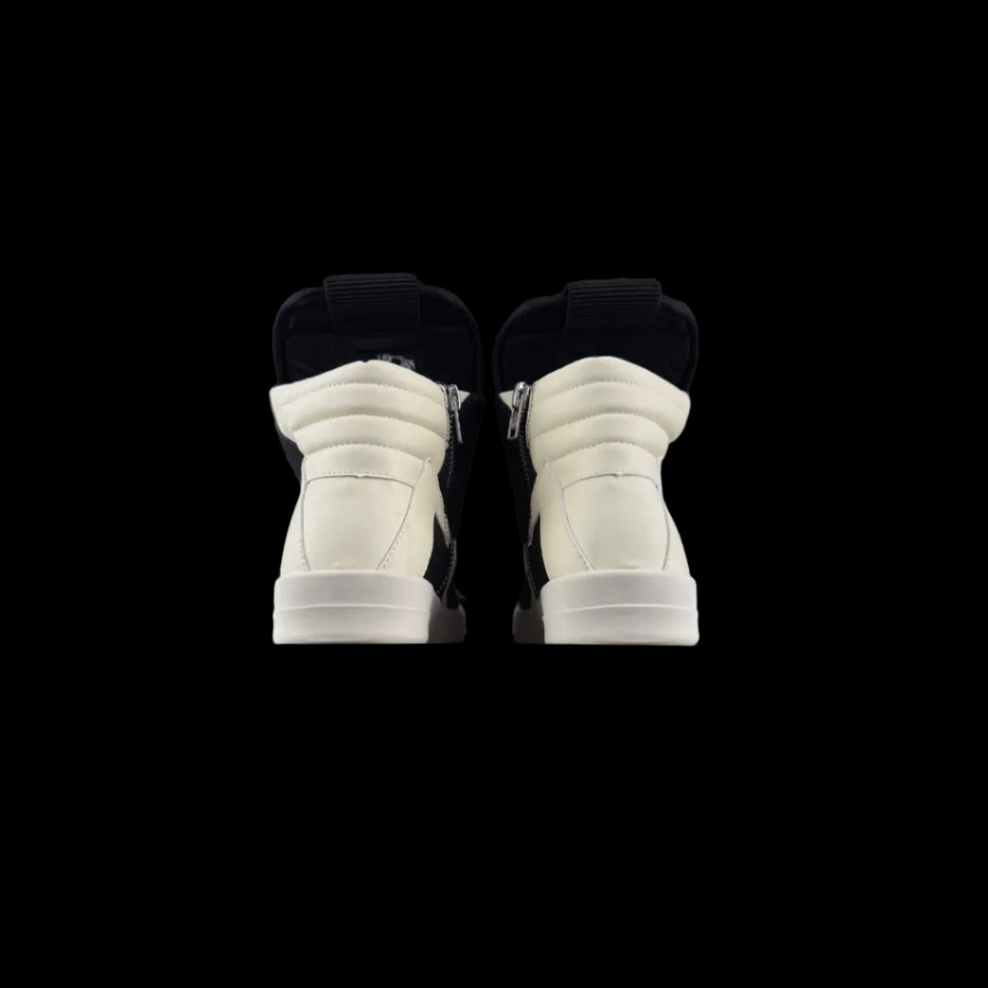 Oversized High-Top Sneakers in black and white with bold high-top silhouette and signature oversized detailing.