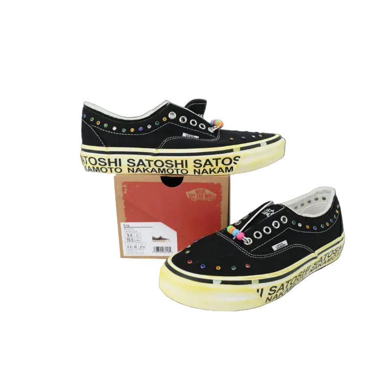 Satoshi Nakamoto x Vans sneaker bold modern skate design