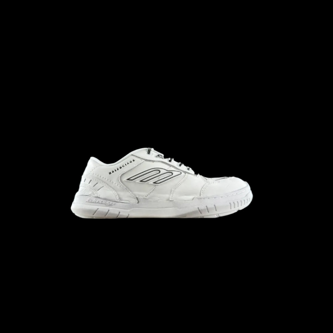 Balenciaga Hamptons Sneakers side view showcasing a contemporary design in white, ideal for streetwear styling.